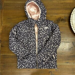 The North Face Black and Pink Polka Dot Jacket